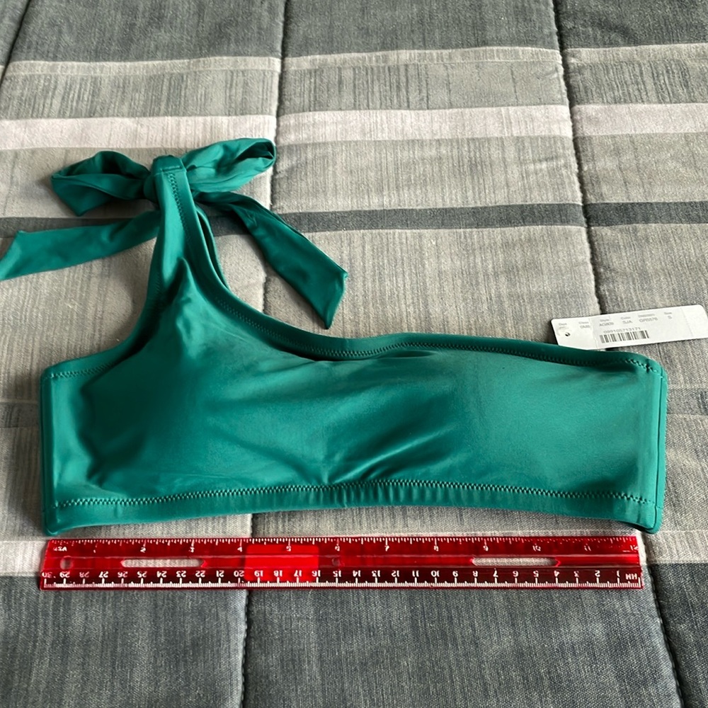 J Crew 1-Shoulder Bikini top in Soft Jade